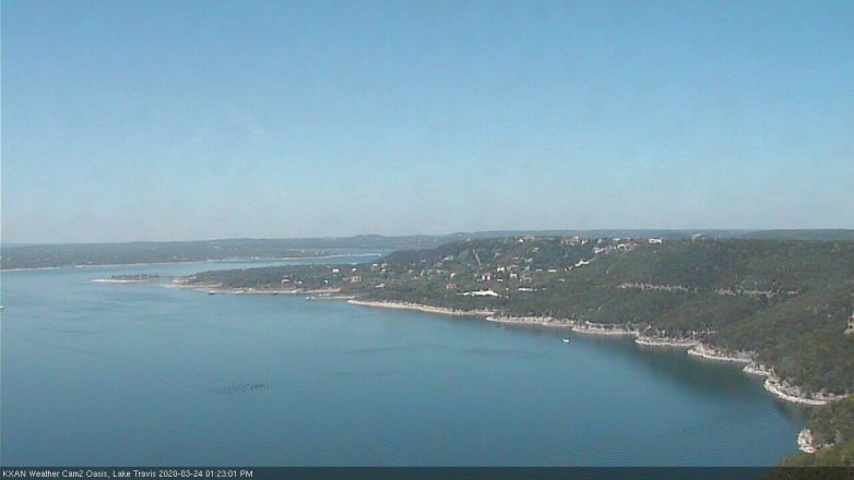 Lake Travis webcam, March 24, 2020 1:25 PM CT