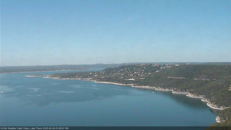 Lake Travis webcam, March 24, 2020 1:45 PM CT