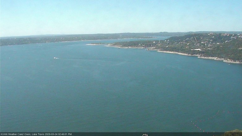 Lake Travis webcam, March 24, 2020 2:45 PM CT