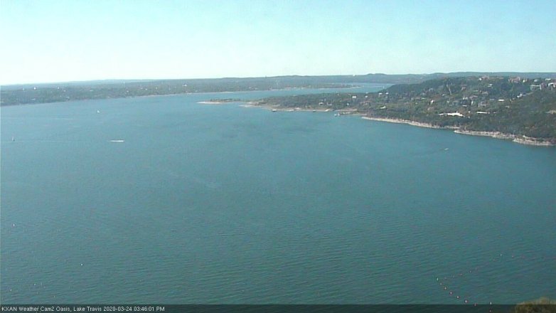 Lake Travis webcam, March 24, 2020 3:45 PM CT