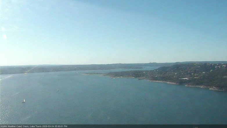 Lake Travis webcam, March 24, 2020 5:00 PM CT