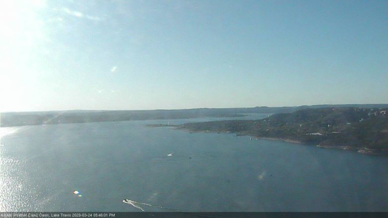Lake Travis webcam, March 24, 2020 5:45 PM CT