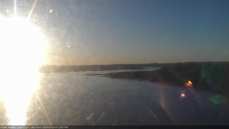 Lake Travis webcam, March 24, 2020 7:25 PM CT