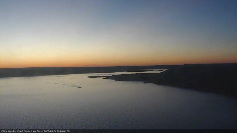 Lake Travis webcam, March 24, 2020 8:00 PM CT