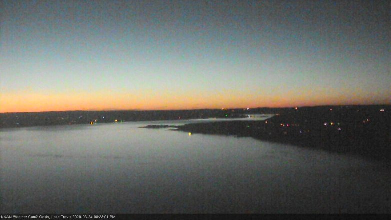 Lake Travis webcam, March 24, 2020 8:25 PM CT