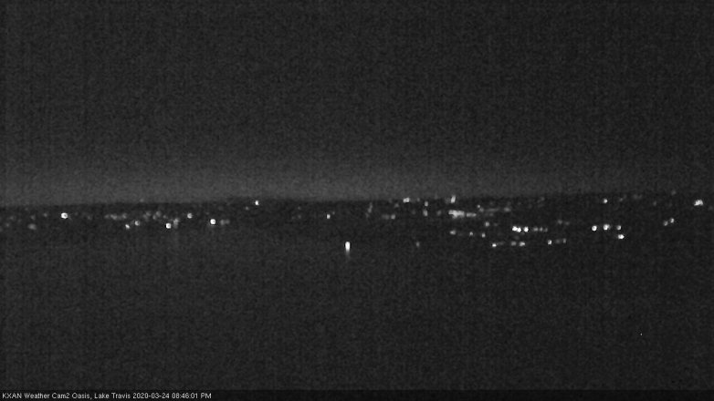 Lake Travis webcam, March 24, 2020 8:45 PM CT