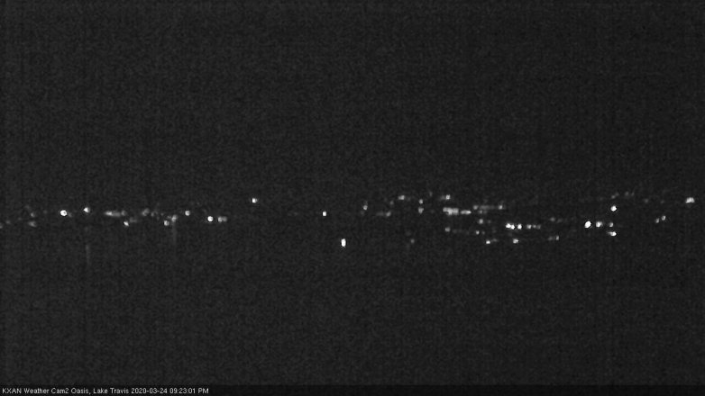 Lake Travis webcam, March 24, 2020 9:25 PM CT