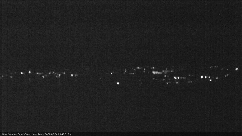 Lake Travis webcam, March 24, 2020 9:45 PM CT
