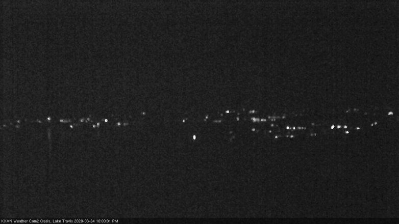 Lake Travis webcam, March 24, 2020 10:00 PM CT