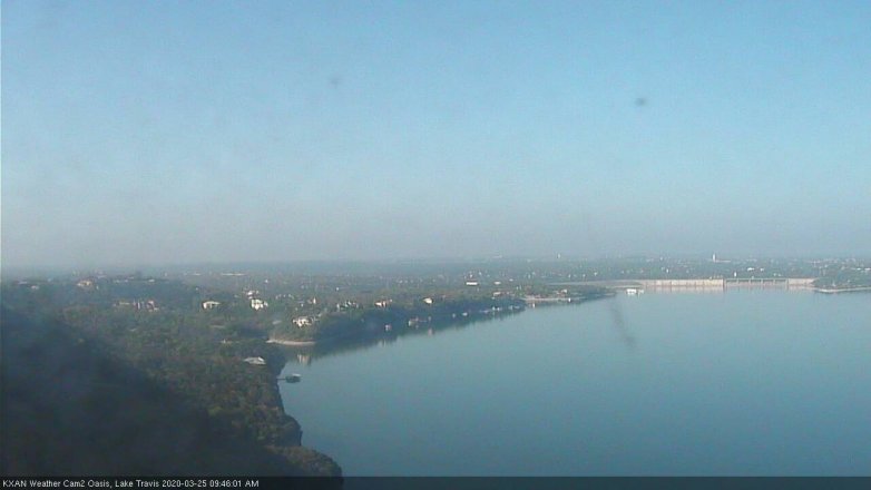 Lake Travis webcam, March 25, 2020 9:45 AM CT