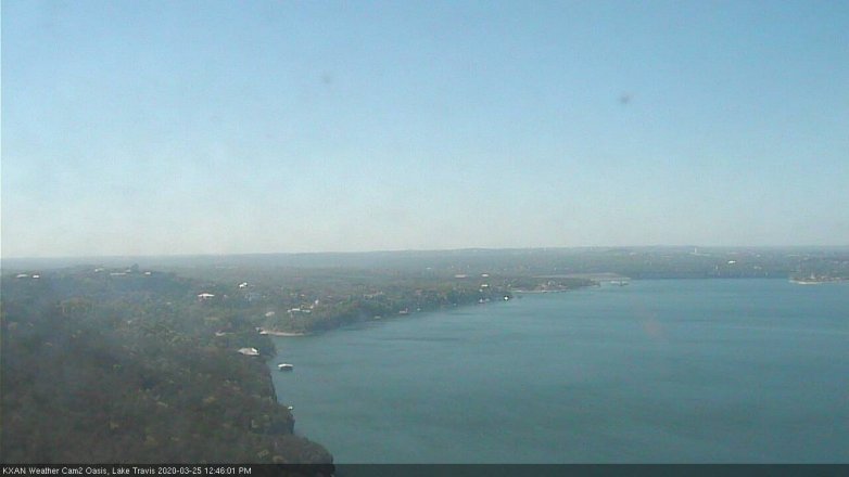 Lake Travis webcam, March 25, 2020 12:45 PM CT