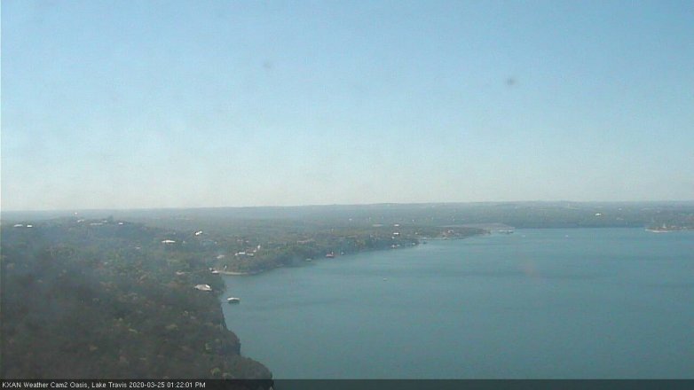 Lake Travis webcam, March 25, 2020 1:25 PM CT