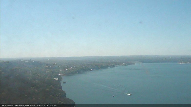 Lake Travis webcam, March 25, 2020 1:45 PM CT
