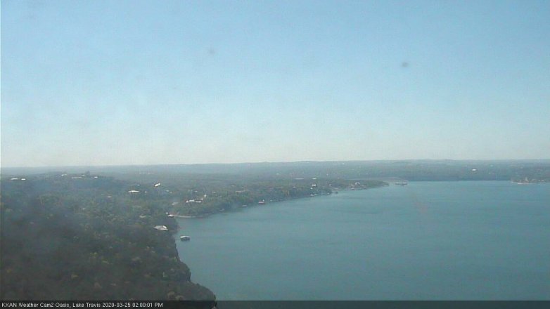 Lake Travis webcam, March 25, 2020 2:00 PM CT