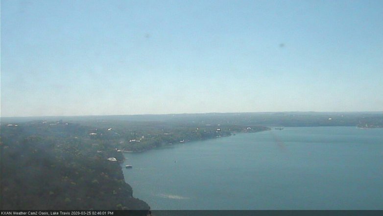 Lake Travis webcam, March 25, 2020 2:45 PM CT