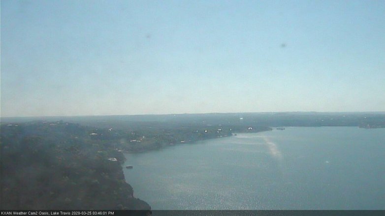 Lake Travis webcam, March 25, 2020 3:45 PM CT
