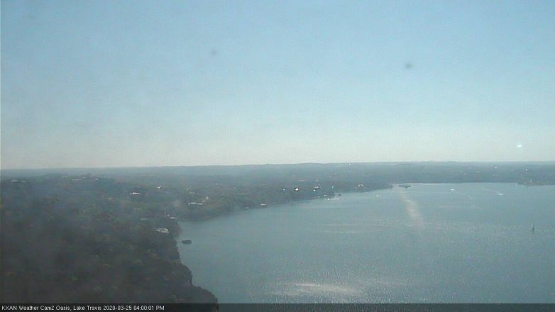 Lake Travis webcam, March 25, 2020 4:00 PM CT