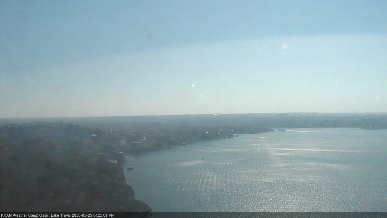 Lake Travis webcam, March 25, 2020 4:25 PM CT