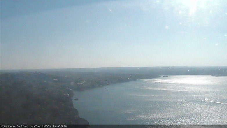 Lake Travis webcam, March 25, 2020 4:45 PM CT