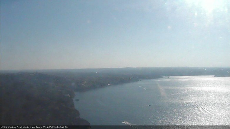 Lake Travis webcam, March 25, 2020 5:00 PM CT