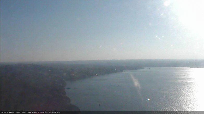 Lake Travis webcam, March 25, 2020 5:45 PM CT