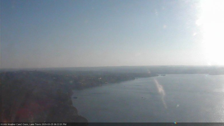 Lake Travis webcam, March 25, 2020 6:25 PM CT
