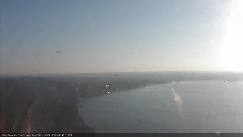 Lake Travis webcam, March 25, 2020 6:45 PM CT