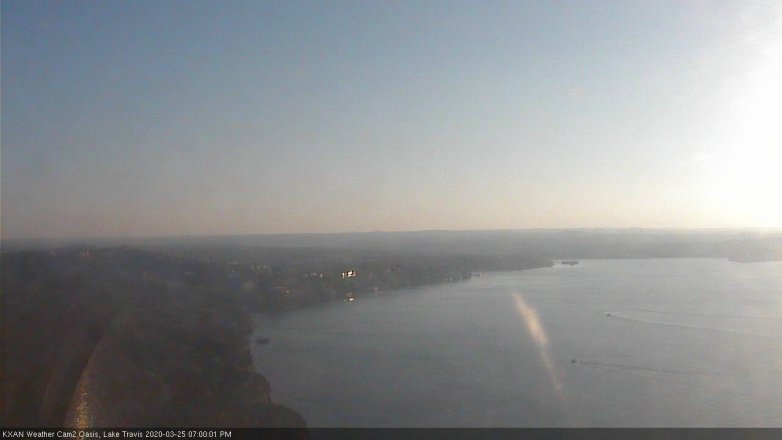 Lake Travis webcam, March 25, 2020 7:00 PM CT
