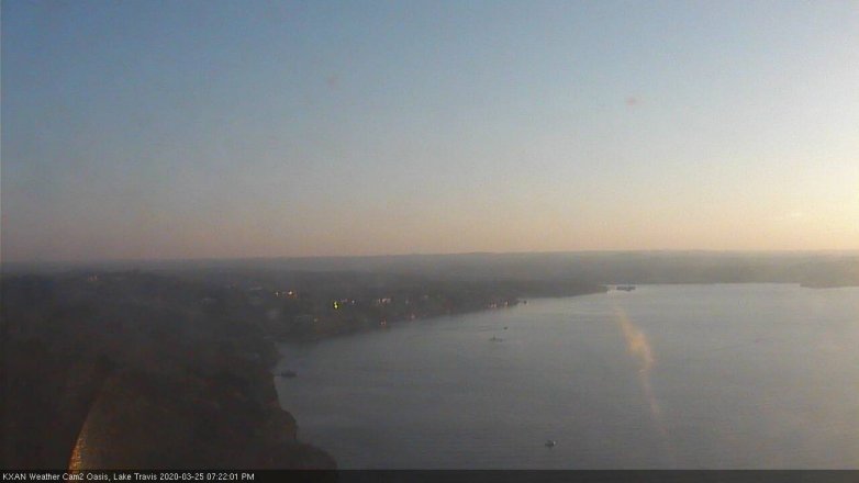 Lake Travis webcam, March 25, 2020 7:25 PM CT