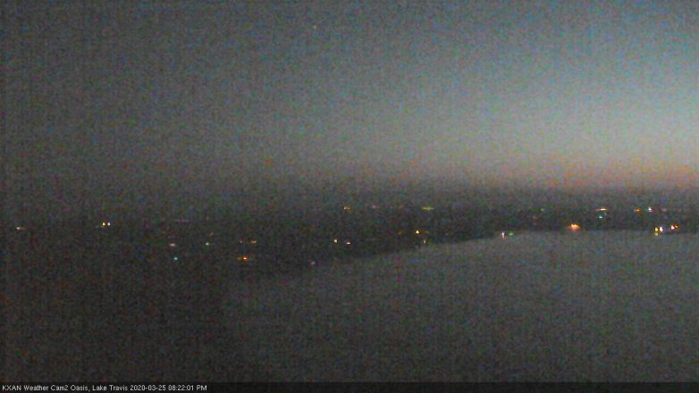 Lake Travis webcam, March 25, 2020 8:25 PM CT