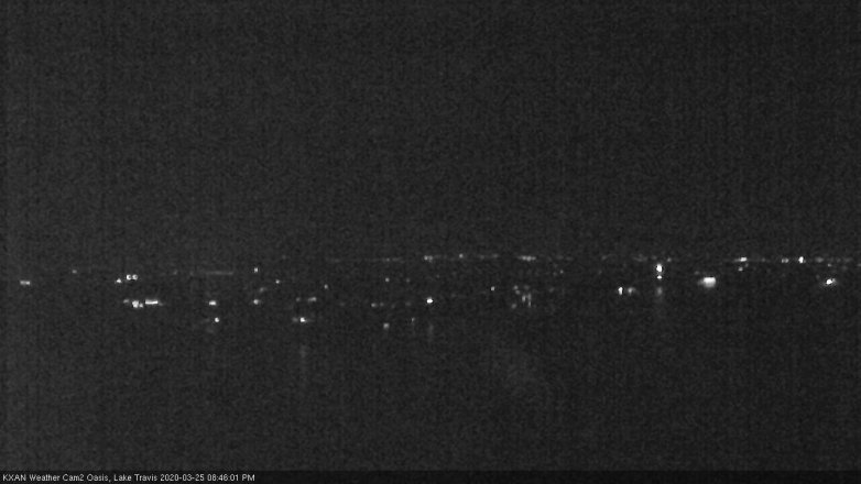 Lake Travis webcam, March 25, 2020 8:45 PM CT