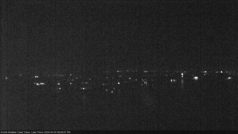 Lake Travis webcam, March 25, 2020 9:00 PM CT