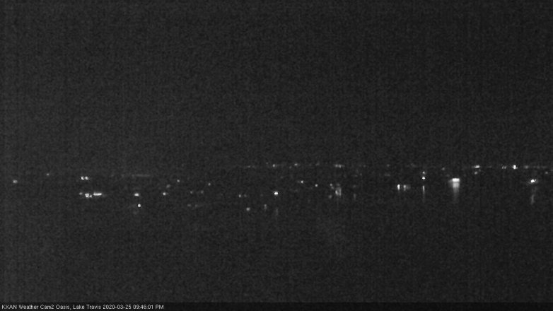 Lake Travis webcam, March 25, 2020 9:45 PM CT
