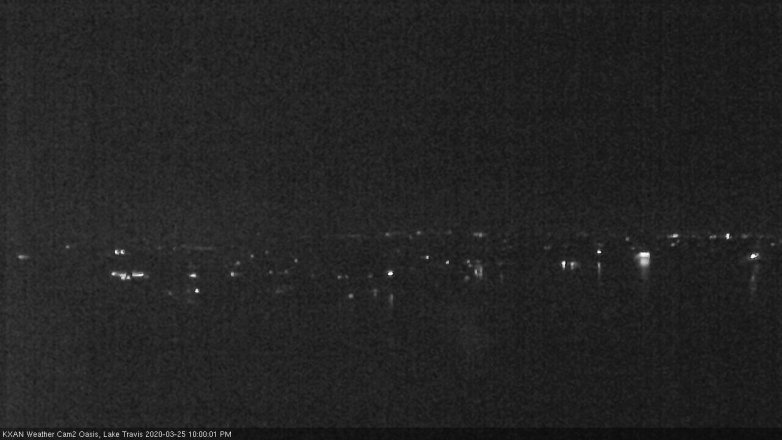 Lake Travis webcam, March 25, 2020 10:00 PM CT