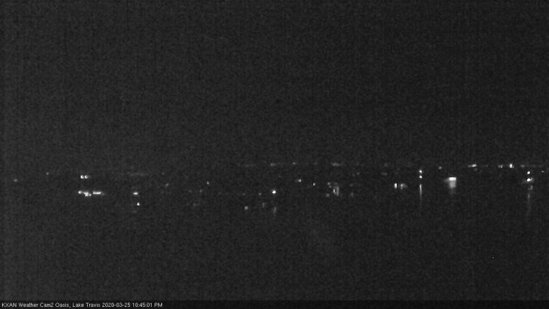 Lake Travis webcam, March 25, 2020 10:45 PM CT