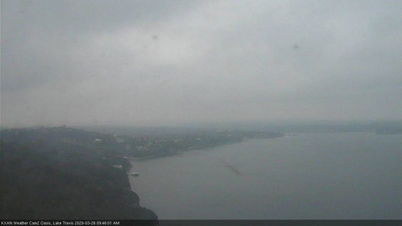 Lake Travis webcam, March 26, 2020 9:45 AM CT