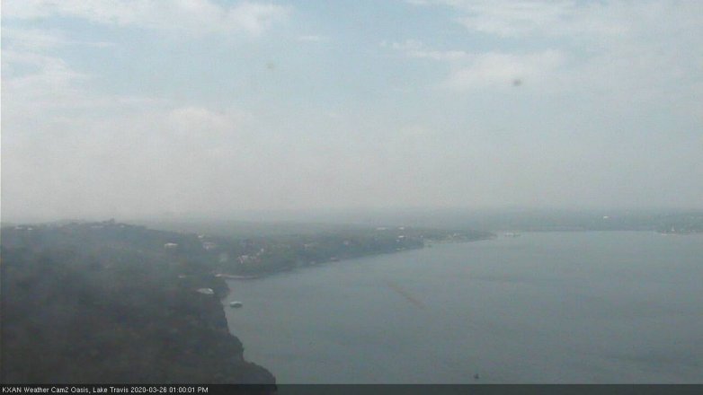 Lake Travis webcam, March 26, 2020 1:00 PM CT
