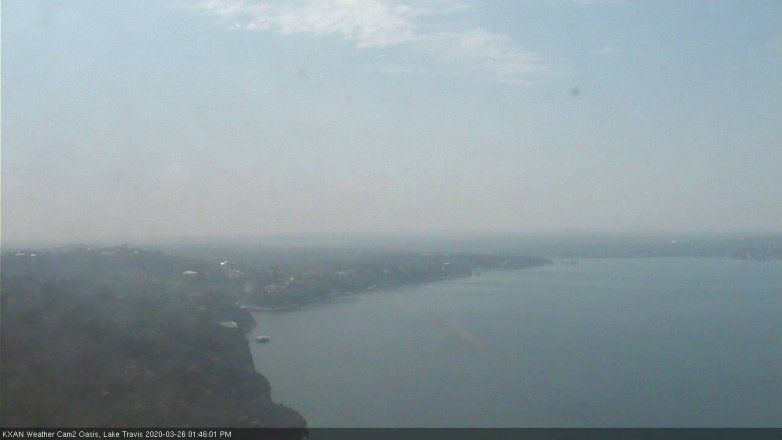 Lake Travis webcam, March 26, 2020 1:45 PM CT