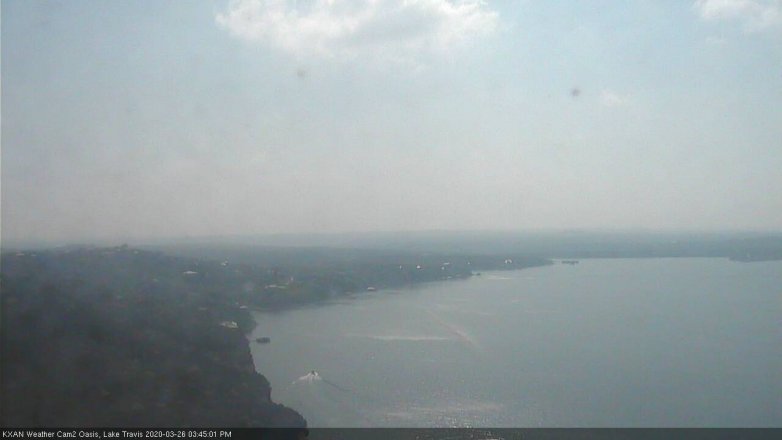 Lake Travis webcam, March 26, 2020 3:45 PM CT