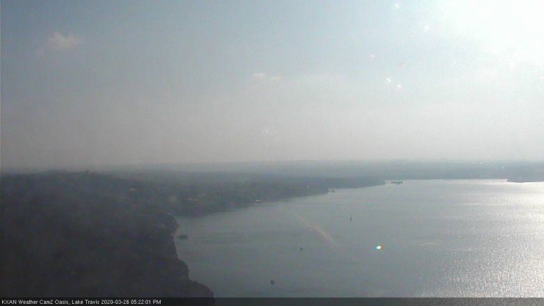 Lake Travis webcam, March 26, 2020 5:25 PM CT