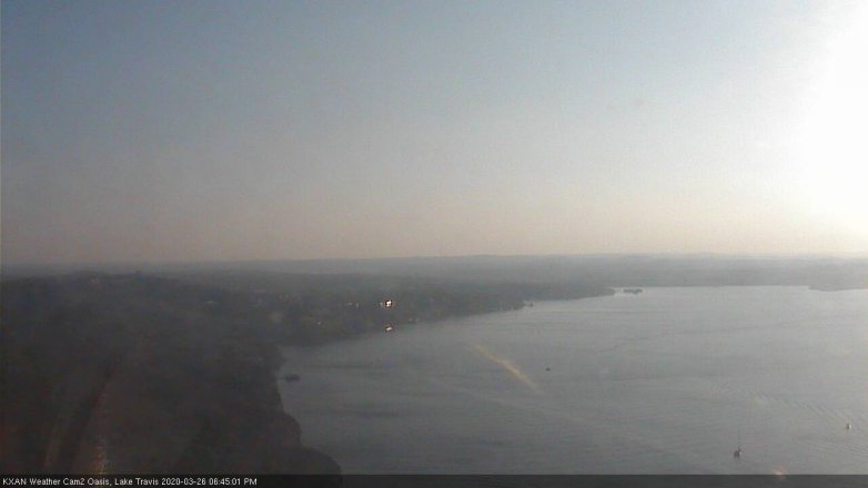 Lake Travis webcam, March 26, 2020 6:45 PM CT