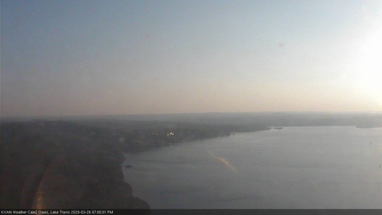 Lake Travis webcam, March 26, 2020 7:00 PM CT