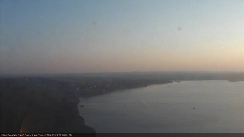 Lake Travis webcam, March 26, 2020 7:25 PM CT