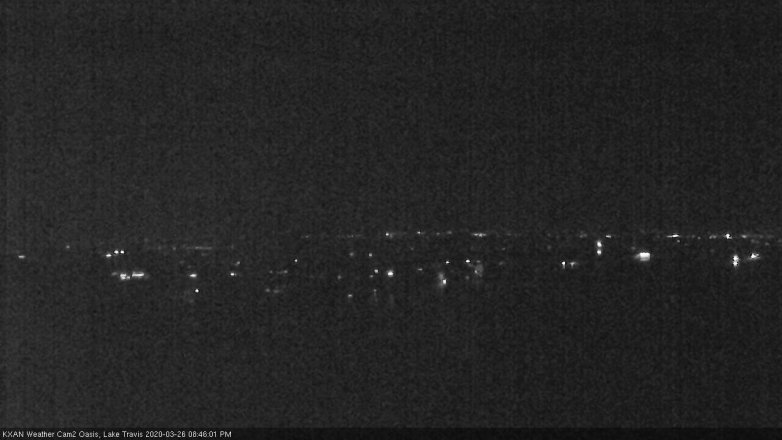 Lake Travis webcam, March 26, 2020 8:45 PM CT