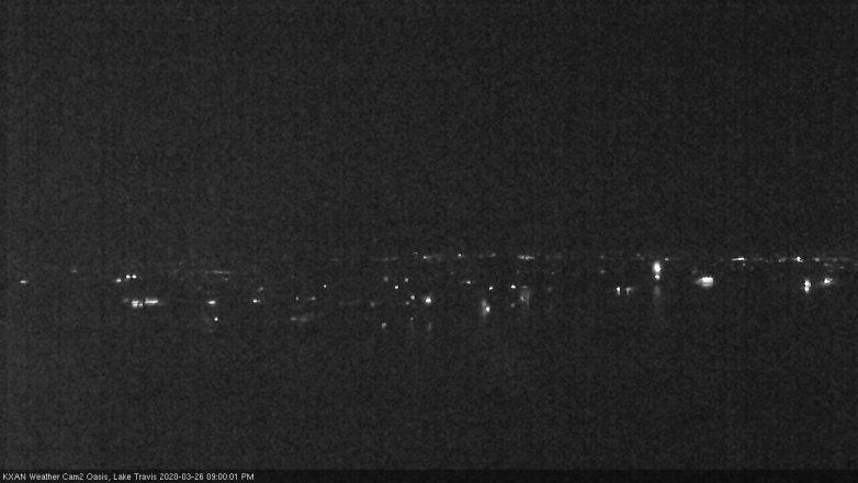 Lake Travis webcam, March 26, 2020 9:00 PM CT