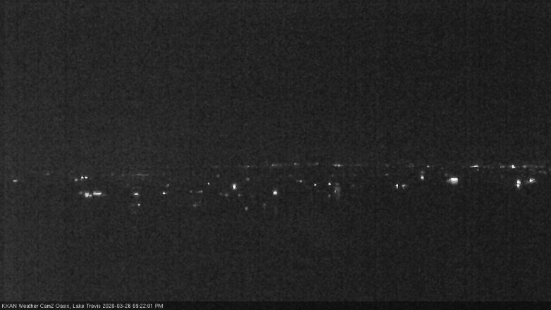 Lake Travis webcam, March 26, 2020 9:25 PM CT