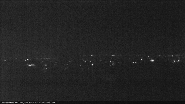 Lake Travis webcam, March 26, 2020 9:45 PM CT