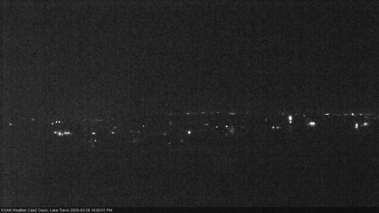 Lake Travis webcam, March 26, 2020 10:00 PM CT
