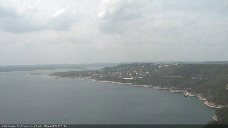 Lake Travis webcam, March 27, 2020 2:00 PM CT