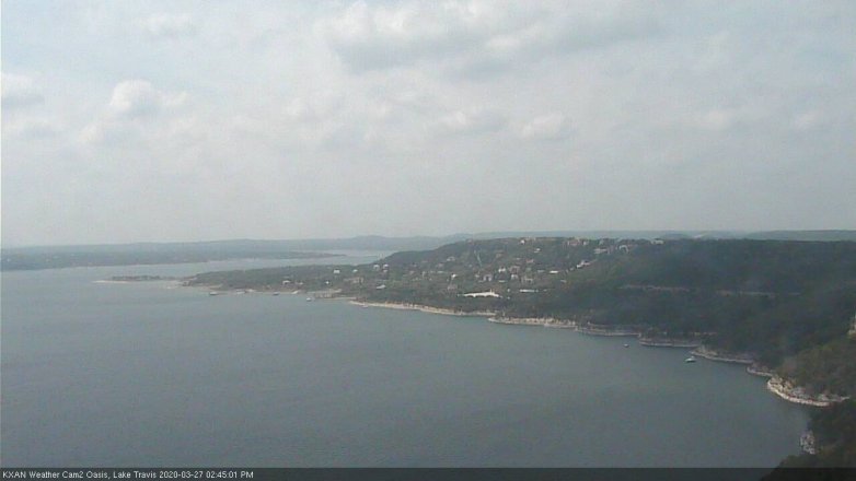 Lake Travis webcam, March 27, 2020 2:45 PM CT